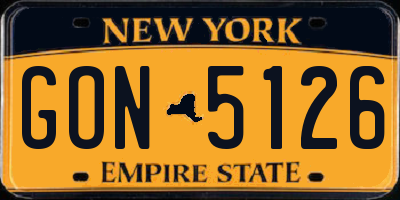 NY license plate GON5126