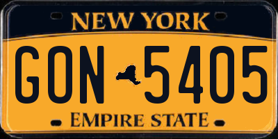 NY license plate GON5405