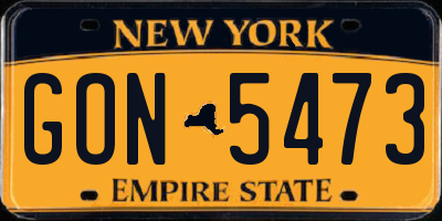 NY license plate GON5473