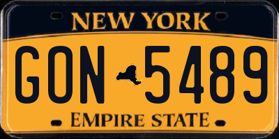 NY license plate GON5489