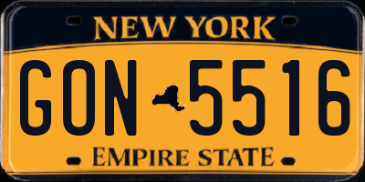 NY license plate GON5516