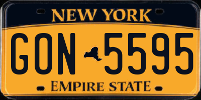 NY license plate GON5595