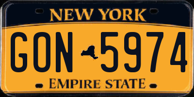 NY license plate GON5974