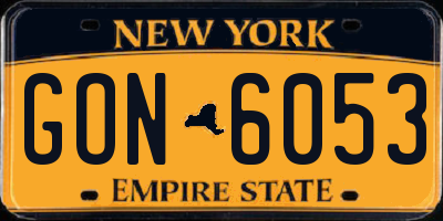 NY license plate GON6053