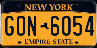 NY license plate GON6054