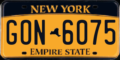 NY license plate GON6075