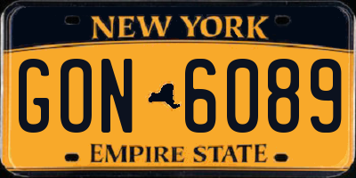 NY license plate GON6089