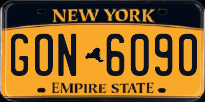 NY license plate GON6090
