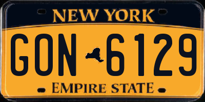 NY license plate GON6129