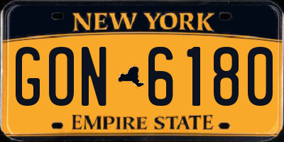NY license plate GON6180