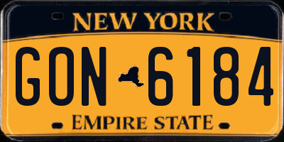 NY license plate GON6184
