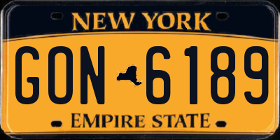 NY license plate GON6189