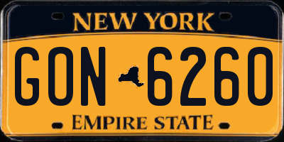 NY license plate GON6260