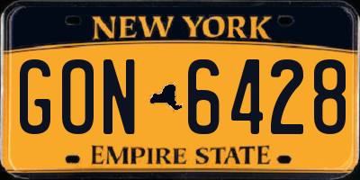 NY license plate GON6428