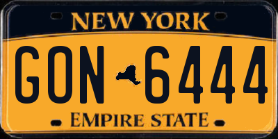 NY license plate GON6444