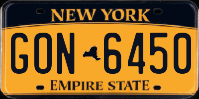 NY license plate GON6450
