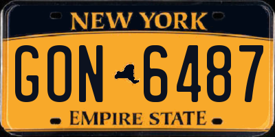NY license plate GON6487