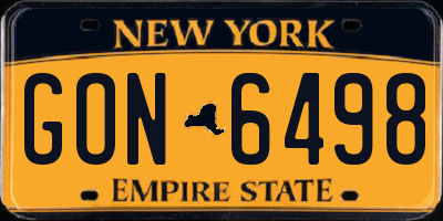 NY license plate GON6498