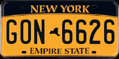 NY license plate GON6626