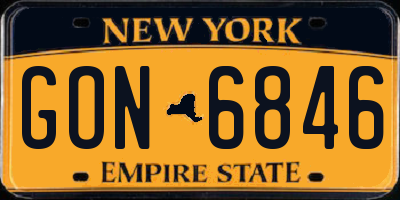 NY license plate GON6846