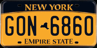 NY license plate GON6860