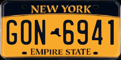 NY license plate GON6941