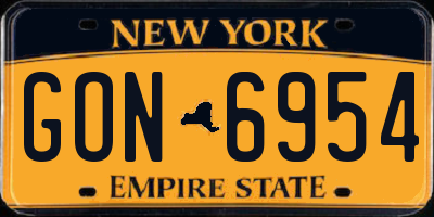 NY license plate GON6954