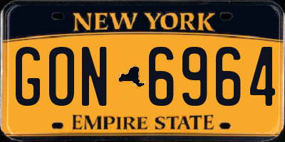 NY license plate GON6964