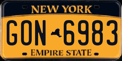 NY license plate GON6983