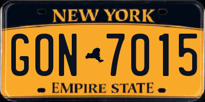 NY license plate GON7015