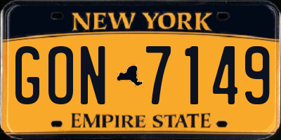 NY license plate GON7149
