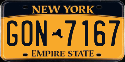 NY license plate GON7167