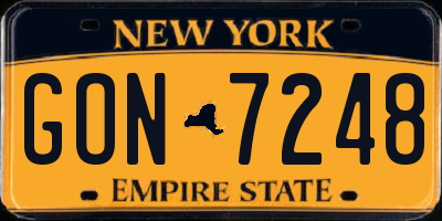 NY license plate GON7248