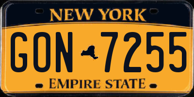 NY license plate GON7255