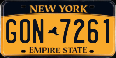 NY license plate GON7261