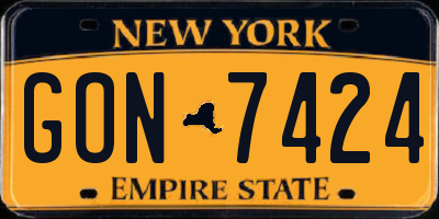 NY license plate GON7424