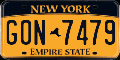 NY license plate GON7479
