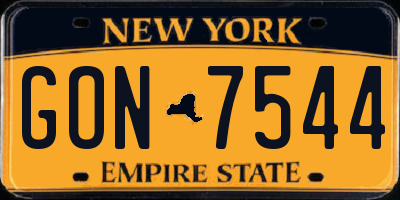 NY license plate GON7544