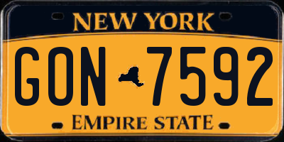 NY license plate GON7592