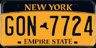 NY license plate GON7724