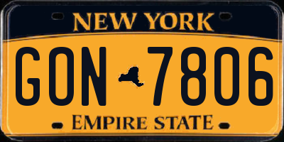 NY license plate GON7806