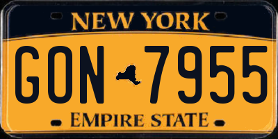 NY license plate GON7955