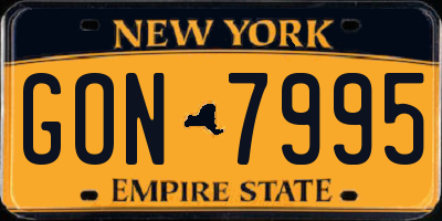 NY license plate GON7995