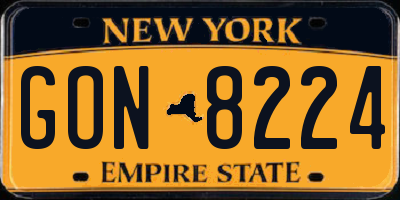 NY license plate GON8224