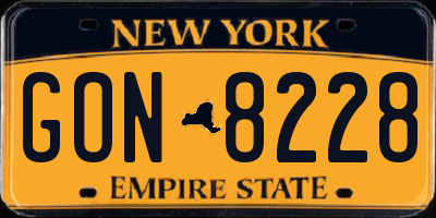 NY license plate GON8228