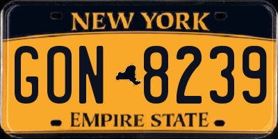 NY license plate GON8239