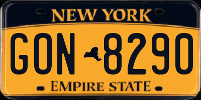 NY license plate GON8290