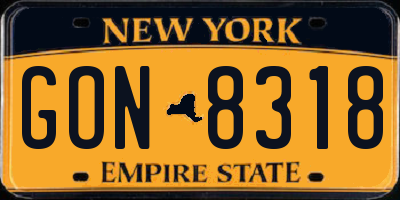NY license plate GON8318