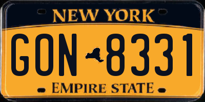 NY license plate GON8331