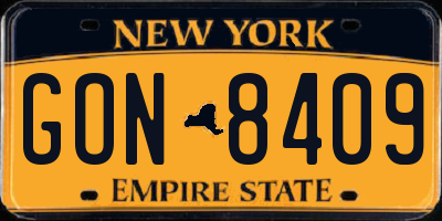 NY license plate GON8409